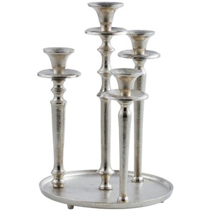 Ambia Home Kerzenhalter, Nickel, Metall, 24.5x36x24.5 cm, Handmade in India, zum Stellen, Dekoration, Kerzen & Zubehör, Kerzenhalter