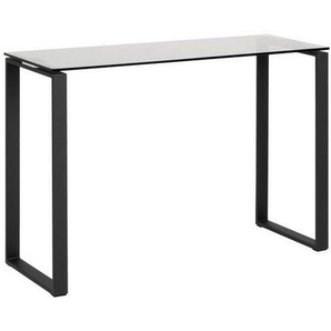 Ambia Home Konsolentisch, Schwarz, Hellgrau, Metall, Glas, rechteckig, eckig, 40x76x110 cm, Wohnzimmer, Wohnzimmertische, Konsolentische