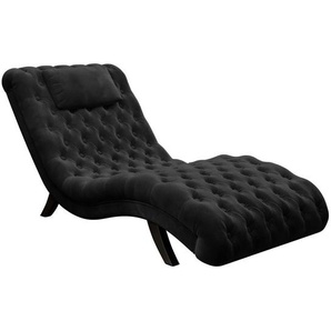 Ambia Home Relaxliege, Schwarz, Textil, Eiche, massiv, 1-Sitzer, Füllung: Schaumstoff, 73x75x163 cm, Stoffauswahl, Wohnzimmer, Sessel, Relaxliegen