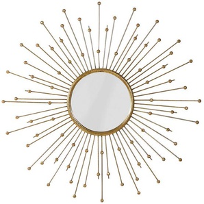 Ambia Home Wandspiegel, Gold, Metall, Glas, rund, 81x81x10 cm, Spiegel, Wandspiegel