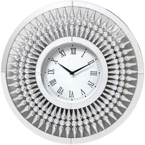 Ambia Home Wanduhr, Schwarz, Silber, Weiß, Glas, RoHS, Dekoration, Uhren, Wanduhren