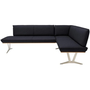 Ambiente Eckbank, Schwarz, Holz, Metall, Leder, Echtleder, Nappaleder, Dickleder, Wildeiche, 4-Sitzer, L-Form, 217x162 cm, Fußauswahl, Lederauswahl, Stoffauswahl, Typenauswahl, in verschiedenen Holzarten erhältlich, Esszimmer, Bänke, Eckbänke