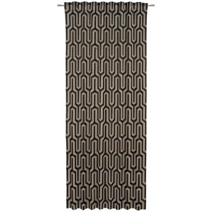 Ambiente Fertigvorhang Malfoy, Schwarz, Gold, Textil, Graphik, 140x245 cm, Oeko-Tex® Standard 100, für Stange und Schiene geeignet, mit Kombiband, Wohntextilien, Gardinen & Vorhänge, Fertiggardinen, Fertiggardinen