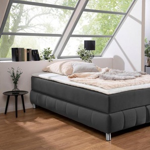 andas Boxspringbett Salo, Ohne Kopfteil, inkl. Topper, auch in Überlänge 220 cm