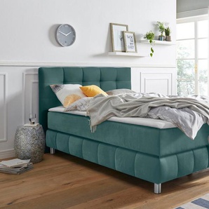 andas Boxspringbett Salo XXL, in Samtoptik oder Struktur, 6 Breiten in Überlänge 220cm, 4 Härtegrade