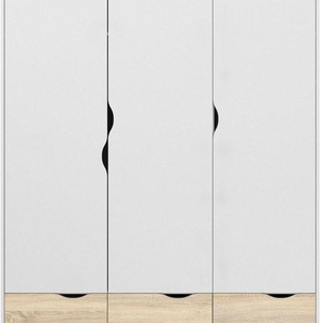 andas Drehtürenschrank Oslo, Kleiderschrank, Stauraum mit 3 Türen, 3 Schubladen, Breite 147 cm, Höhe 200 cm