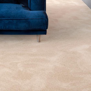 ANDIAMO Teppichboden Velours Levin Teppiche Uni Farben, Breite 400cm oder 500 cm, weiche Qualität, strapazierfähig Gr. B: 400cm, 10mm, L: 600cm, beige (hellbeige)