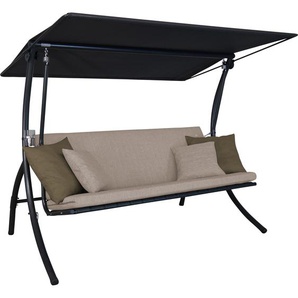 Angerer Freizeitmöbel Hollywoodschaukel Motion Smart sandfarben 3-Sitzer 210 x 145 x 160 cm