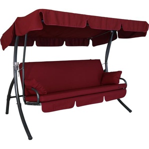 Angerer Freizeitmöbel Hollywoodschaukel Trend Fun 3-Sitzer bordeaux 210 x 160 x 145 cm