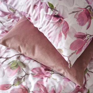 APELT Wendebettwäsche Dorothy, Satin (Bio-Baumwolle), exklusive Design Bettwäsche mit großblütigen Magnolienzweige