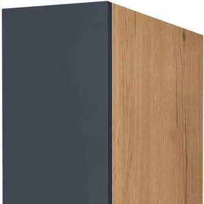 Apothekerschrank NOBILIA Easytouch, mit 5 Einhängekörben, Breite 30 cm, Höhe 216,6 cm Schränke Gr. B/H/T: 30cm x 216,6cm x 58,3cm, blau (front: lacklaminat fjordblau ultramatt, korpus: eiche sierra nachbildung) vormontiert, Ein- und Auszugsdämpfung