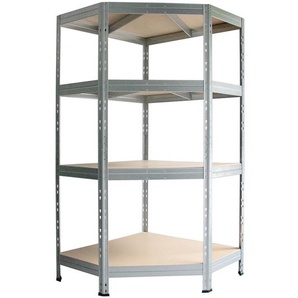 AR SHELVING AR SHELVING Eck-Rivet Steckregal mit 4 Böden, 180x90x90x45, Stecksystem, verzinkt