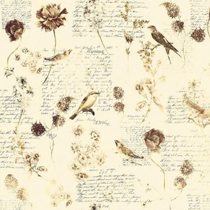 Architects Paper Fototapete Atelier 47 Bird Poetry 1, glatt, floral, (4 St), Vlies, Wand, Schräge, Decke