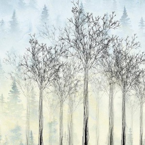 Architects Paper Fototapete Atelier 47 Trees Artwork 2, glatt, Wald, (4 St), Vlies, Wand, Schräge, Decke