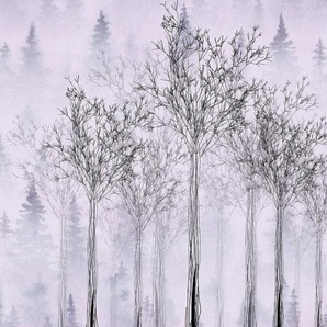 Architects Paper Fototapete Atelier 47 Trees Artwork 2, glatt, Wald, (4 St), Vlies, Wand, Schräge, Decke