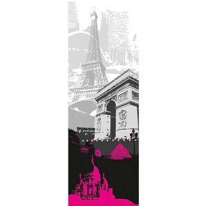 Architects Paper Fototapete Paris, (1 St), Grafik Tapete Stadt paris Grau Pink Panel 1,00m x 2,80m