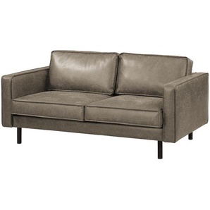 2-Sitzer Sofa Braun Microfaser Yaka 164 x 81 x 96cm Ohne Schlaffunktion Industrial