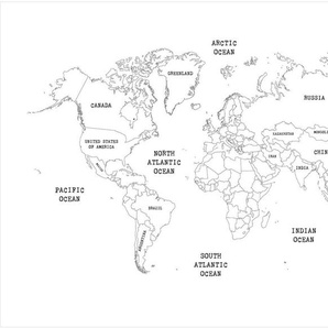 Art for the home Fototapete Worldmap, (1 St), 400x280cm