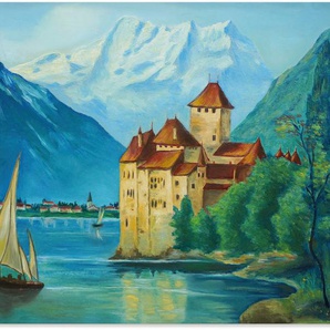 Artland Alu-Dibond-Druck Schloss Chillon am Genfer See, Gebäude (1 St), für Innen- und Außenbereich geeignet, Outdoorbild