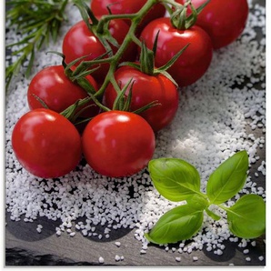 Artland Glasbild Tomaten Rispe auf Salz, Lebensmittel (1 St), in verschiedenen Größen