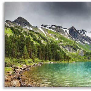 Artland Küchenrückwand Bergsee, (1-tlg), Alu Spritzschutz mit Klebeband, einfache Montage