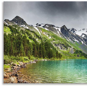 Artland Küchenrückwand Bergsee, (1-tlg), Alu Spritzschutz mit Klebeband, einfache Montage