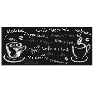 Artland Küchenrückwand Kaffee. Designelemente auf einer Tafel, (1-tlg), Alu Spritzschutz mit Klebeband, einfache Montage