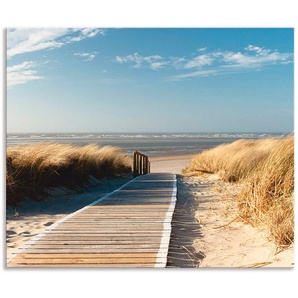 Artland Küchenrückwand Nordseestrand auf Langeoog - Steg, (1-tlg), Alu Spritzschutz mit Klebeband, einfache Montage