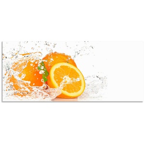 Artland Küchenrückwand Orange mit Spritzwasser, (1-tlg), Alu Spritzschutz mit Klebeband, einfache Montage