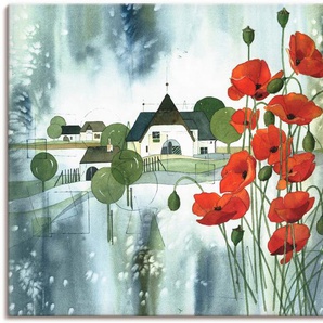 Artland Leinwandbild Blühender Mohn, Blumen (1 St), auf Keilrahmen gespannt