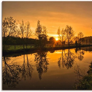 Artland Leinwandbild goldener Morgen, Sonnenaufgang & -untergang (1 St), auf Keilrahmen gespannt