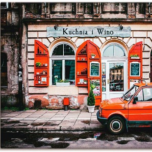 Artland Leinwandbild Kuchnia i Wino in Kraków, Auto (1 St), auf Keilrahmen gespannt