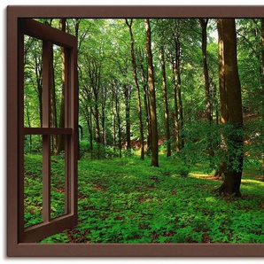 Artland Leinwandbild Panorama Sommerwald, braun, Fensterblick (1 St), auf Keilrahmen gespannt
