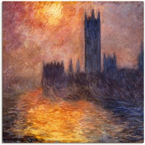 Artland Leinwandbild Parlament in London bei Sonnenuntergang, Sonnenaufgang & -untergang (1 St), auf Keilrahmen gespannt