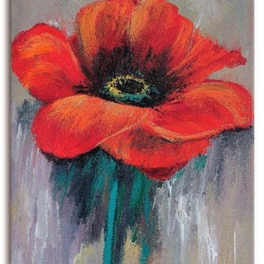 Artland Leinwandbild Roter Mohn II, Blumen (1 St), auf Keilrahmen gespannt