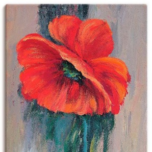 Artland Leinwandbild Roter Mohn III, Blumen (1 St), auf Keilrahmen gespannt