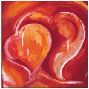 Artland Wandbild Abstrakte Herzen - Rot, Herzbilder (1 St), als Leinwandbild, Poster in verschied. Größen