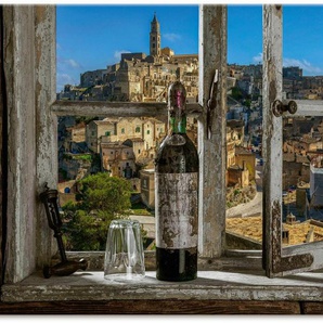 Artland Wandbild Blick aus dem Fenster Matera, Italien, Fenster & Türen (1 St), als Alubild, Outdoorbild, Leinwandbild, Poster, Wandaufkleber