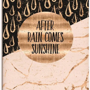 Artland Wandbild Nach Regen kommt Sonnenschein, Sprüche & Texte (1 St), als Leinwandbild, Wandaufkleber in verschied. Größen