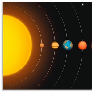 Artland Wandbild Vector Sonnensystem mit Planeten, Sonnensystem (1 St), als Alubild, Outdoorbild, Leinwandbild, Poster, Wandaufkleber