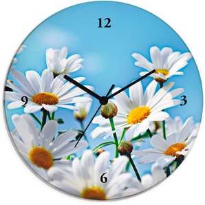 Artland Wanduhr Blumen - Margeriten (wahlweise mit Quarz- oder Funkuhrwerk, lautlos ohne Tickgeräusche)