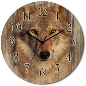 Artland Wanduhr Wolf (wahlweise mit Quarz- oder Funkuhrwerk, lautlos ohne Tickgeräusche)