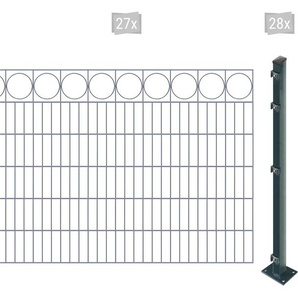 ARVOTEC Doppelstabmattenzaun EASY 120 zum Aufschrauben Ring mit Zierleiste Zaunelemente Zaunhöhe 120 cm, Zaunlänge 2 - 60 m Gr. H/L: 120 cm x 54 m, Pfosten: 28 St., grau (anthrazit) Zaunelemente