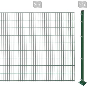 ARVOTEC Doppelstabmattenzaun EASY 183 zum Aufschrauben Zaunelemente Zaunhöhe 183 cm, Zaunlänge 2 - 60 m Gr. H/L: 183 cm x 40 m, Pfosten: 21 St., grün (dunkelgrün) Zaunelemente