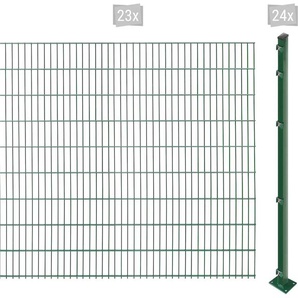 ARVOTEC Doppelstabmattenzaun EASY 183 zum Aufschrauben Zaunelemente Zaunhöhe 183 cm, Zaunlänge 2 - 60 m Gr. H/L: 183 cm x 46 m, Pfosten: 24 St., grün (dunkelgrün) Zaunelemente