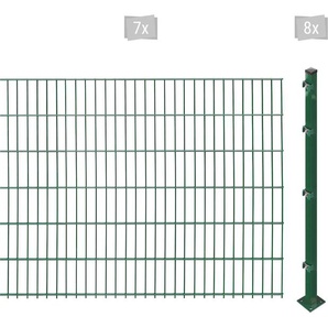ARVOTEC Doppelstabmattenzaun ESSENTIAL 123 zum Aufschrauben Zaunelemente Zaunhöhe 123 cm, Zaunlänge 2 - 60 m Gr. H/L: 123 cm x 14 m, Pfosten: 8 St., grün (dunkelgrün) Zaunelemente