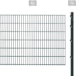 ARVOTEC Doppelstabmattenzaun ESSENTIAL 123 zum Einbetonieren Zaunelemente Zaunhöhe 123 cm, Zaunlänge 2 - 60 m Gr. H/L: 123cm x 12 m, Pfosten: 7 St., grau (anthrazit)