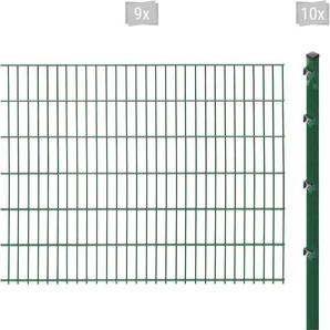 ARVOTEC Doppelstabmattenzaun ESSENTIAL 123 zum Einbetonieren Zaunelemente Zaunhöhe 123 cm, Zaunlänge 2 - 60 m Gr. H/L: 123cm x 18 m, Pfosten: 10 St., grün (dunkelgrün)