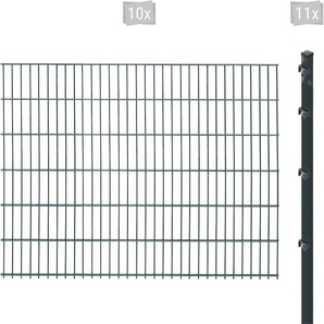 ARVOTEC Doppelstabmattenzaun ESSENTIAL 123 zum Einbetonieren Zaunelemente Zaunhöhe 123 cm, Zaunlänge 2 - 60 m Gr. H/L: 123cm x 20 m, Pfosten: 1, grau (anthrazit)