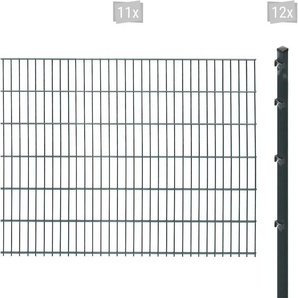 ARVOTEC Doppelstabmattenzaun ESSENTIAL 123 zum Einbetonieren Zaunelemente Zaunhöhe 123 cm, Zaunlänge 2 - 60 m Gr. H/L: 123cm x 22 m, Pfosten: 12 St., grau (anthrazit)